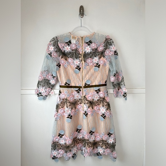 Anthropologie Foxiedox Floral Appliqué Fit and Flare Mini Dress - Picture 13 of 16